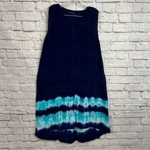 Fresh Produce slight hi lo sleeveless tie dye maxi dress small boho cover up